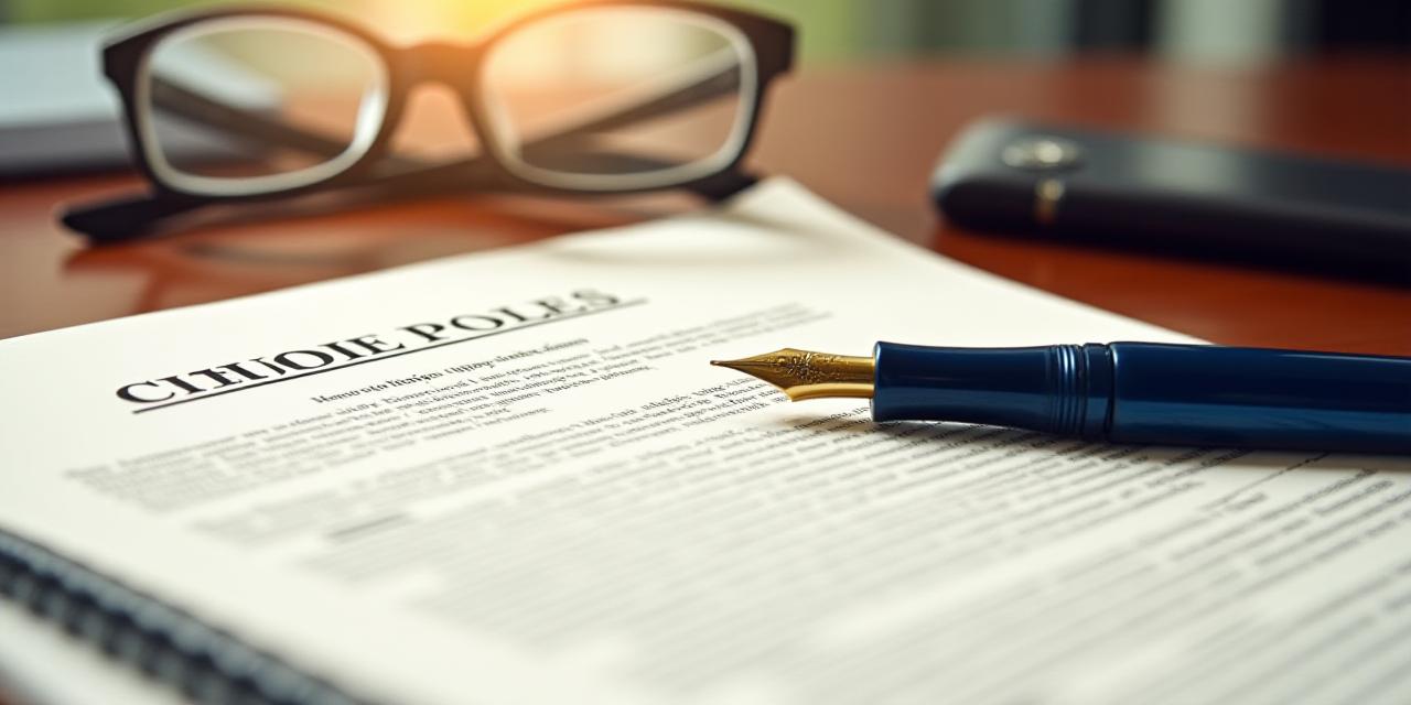 Professional legal documents and a fountain pen on a desk